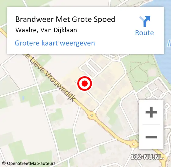 Locatie op kaart van de 112 melding: Brandweer Met Grote Spoed Naar Waalre, Van Dijklaan op 25 december 2018 17:09