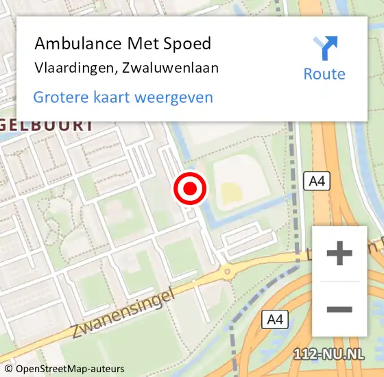 Locatie op kaart van de 112 melding: Ambulance Met Spoed Naar Vlaardingen, Zwaluwenlaan op 26 december 2018 10:12