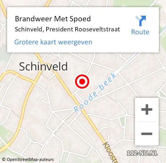 Locatie op kaart van de 112 melding: Brandweer Met Spoed Naar Schinveld, President Rooseveltstraat op 26 december 2018 10:34