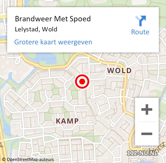 Locatie op kaart van de 112 melding: Brandweer Met Spoed Naar Lelystad, Wold op 27 december 2018 09:23