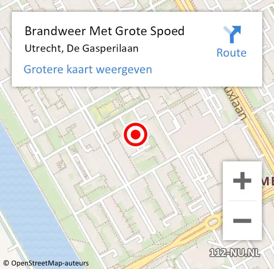Locatie op kaart van de 112 melding: Brandweer Met Grote Spoed Naar Utrecht, De Gasperilaan op 27 december 2018 17:21