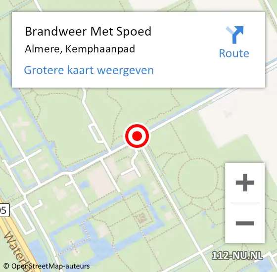 Locatie op kaart van de 112 melding: Brandweer Met Spoed Naar Almere, Kemphaanpad op 27 december 2018 18:13