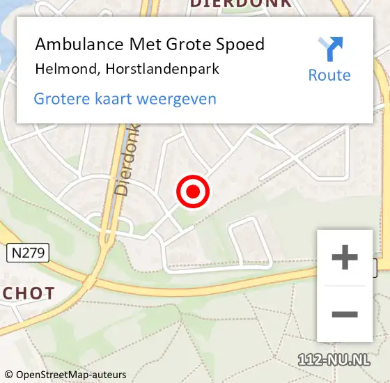 Locatie op kaart van de 112 melding: Ambulance Met Grote Spoed Naar Helmond, Horstlandenpark op 27 december 2018 20:07
