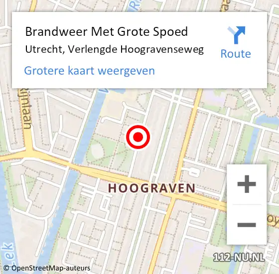 Locatie op kaart van de 112 melding: Brandweer Met Grote Spoed Naar Utrecht, Verlengde Hoogravenseweg op 27 december 2018 21:36