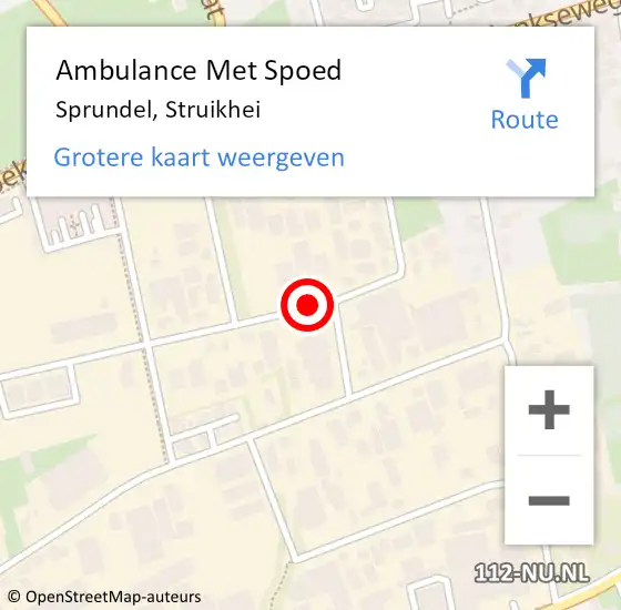 Locatie op kaart van de 112 melding: Ambulance Met Spoed Naar Sprundel, Struikhei op 27 december 2018 22:42