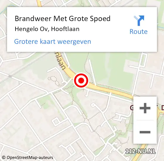 Locatie op kaart van de 112 melding: Brandweer Met Grote Spoed Naar Hengelo Ov, Hooftlaan op 28 december 2018 00:46