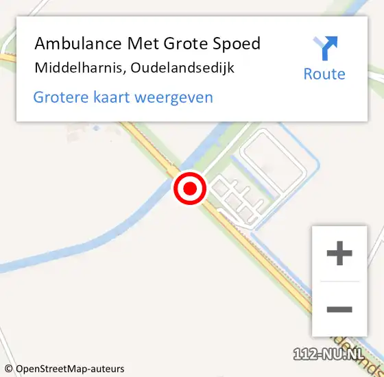 Locatie op kaart van de 112 melding: Ambulance Met Grote Spoed Naar Middelharnis, Oudelandsedijk op 28 december 2018 06:40