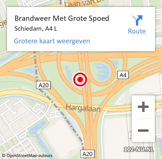 Locatie op kaart van de 112 melding: Brandweer Met Grote Spoed Naar Schiedam, A4 L op 28 december 2018 10:18