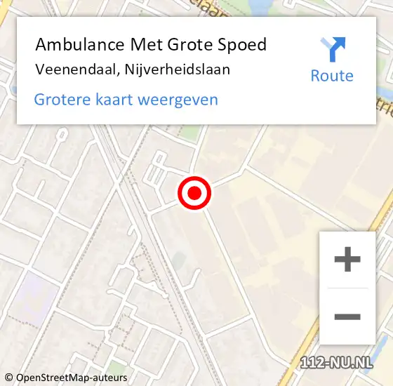 Locatie op kaart van de 112 melding: Ambulance Met Grote Spoed Naar Veenendaal, Nijverheidslaan op 28 december 2018 14:50