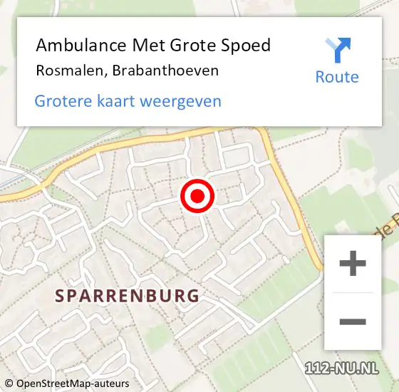 Locatie op kaart van de 112 melding: Ambulance Met Grote Spoed Naar Rosmalen, Brabanthoeven op 29 december 2018 02:38