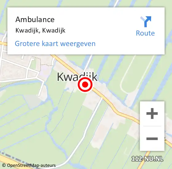 Locatie op kaart van de 112 melding: Ambulance Kwadijk, Kwadijk op 29 december 2018 07:02