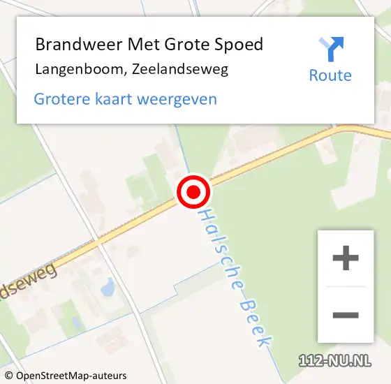 Locatie op kaart van de 112 melding: Brandweer Met Grote Spoed Naar Langenboom, Zeelandseweg op 29 december 2018 07:53