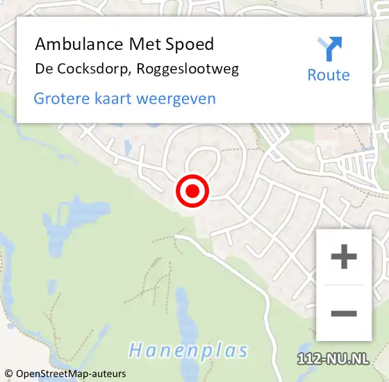 Locatie op kaart van de 112 melding: Ambulance Met Spoed Naar De Cocksdorp, Roggeslootweg op 31 december 2018 05:12