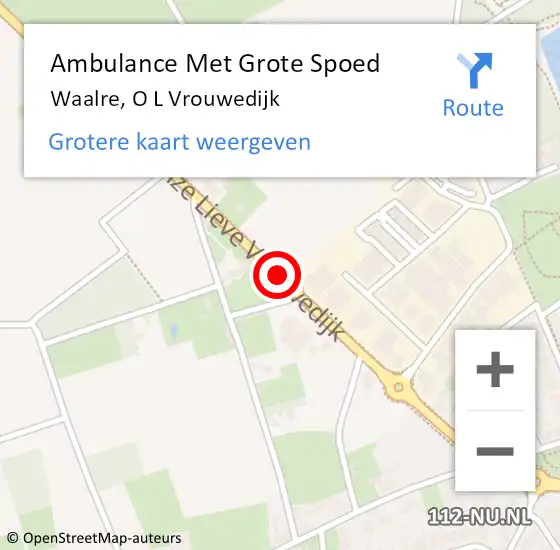 Locatie op kaart van de 112 melding: Ambulance Met Grote Spoed Naar Waalre, O L Vrouwedijk op 31 december 2018 08:49