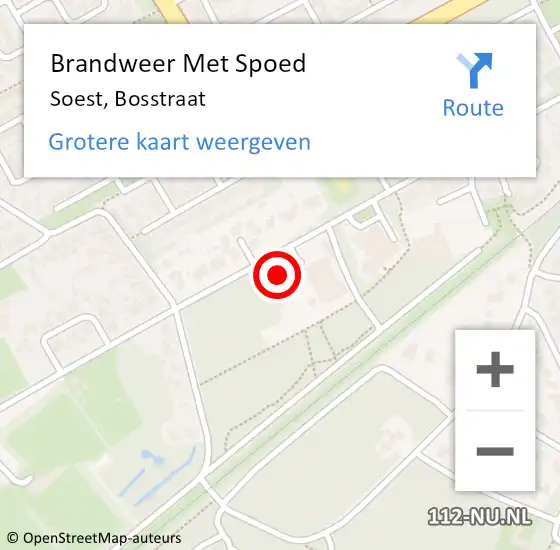 Locatie op kaart van de 112 melding: Brandweer Met Spoed Naar Soest, Bosstraat op 31 december 2018 13:55