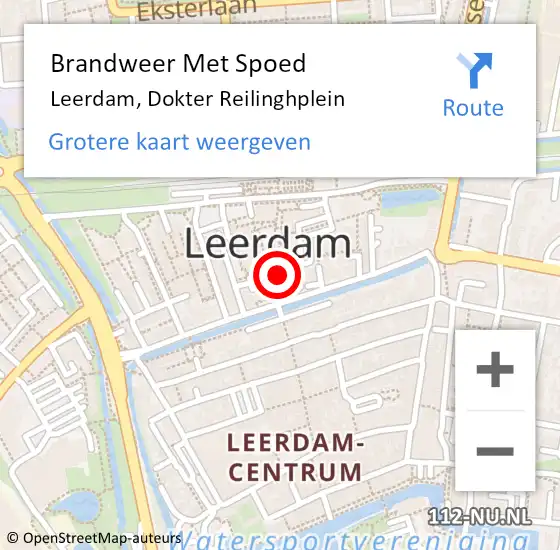 Locatie op kaart van de 112 melding: Brandweer Met Spoed Naar Leerdam, Dokter Reilinghplein op 31 december 2018 16:14