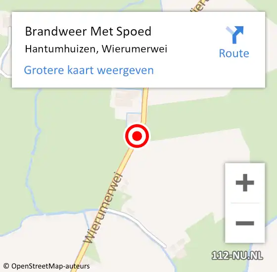 Locatie op kaart van de 112 melding: Brandweer Met Spoed Naar Hantumhuizen, Wierumerwei op 31 december 2018 16:51