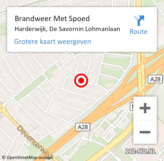 Locatie op kaart van de 112 melding: Brandweer Met Spoed Naar Harderwijk, De Savornin Lohmanlaan op 31 december 2018 18:45