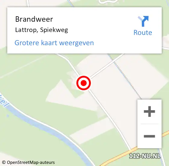 Locatie op kaart van de 112 melding: Brandweer Lattrop, Spiekweg op 31 december 2018 19:46