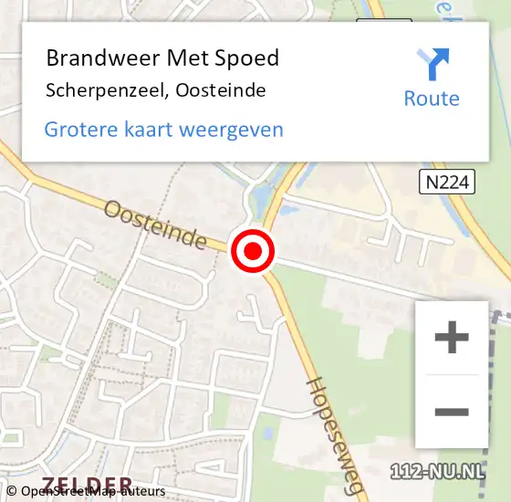 Locatie op kaart van de 112 melding: Brandweer Met Spoed Naar Scherpenzeel, Oosteinde op 31 december 2018 20:15