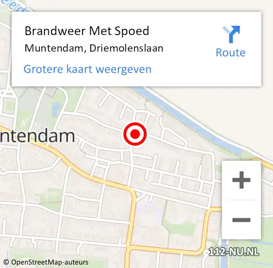 Locatie op kaart van de 112 melding: Brandweer Met Spoed Naar Muntendam, Driemolenslaan op 31 december 2018 20:35
