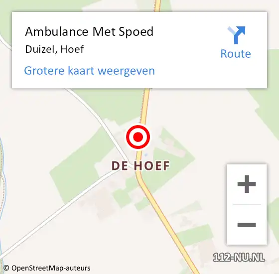 Locatie op kaart van de 112 melding: Ambulance Met Spoed Naar Duizel, Hoef op 31 december 2018 23:25