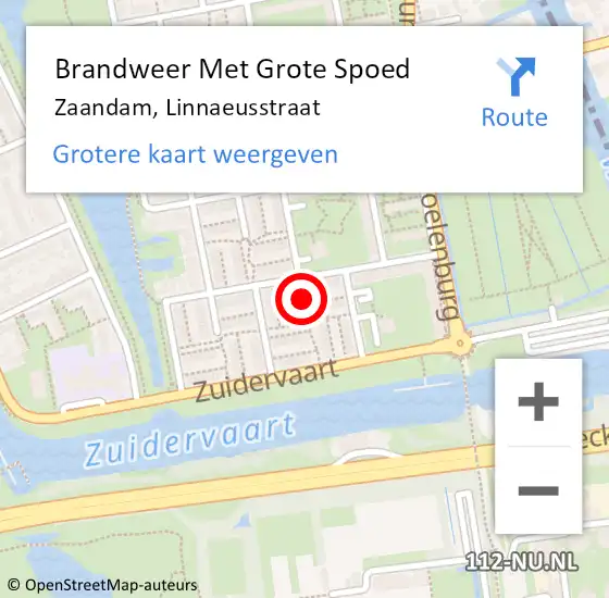 Locatie op kaart van de 112 melding: Brandweer Met Grote Spoed Naar Zaandam, Linnaeusstraat op 31 december 2018 23:44