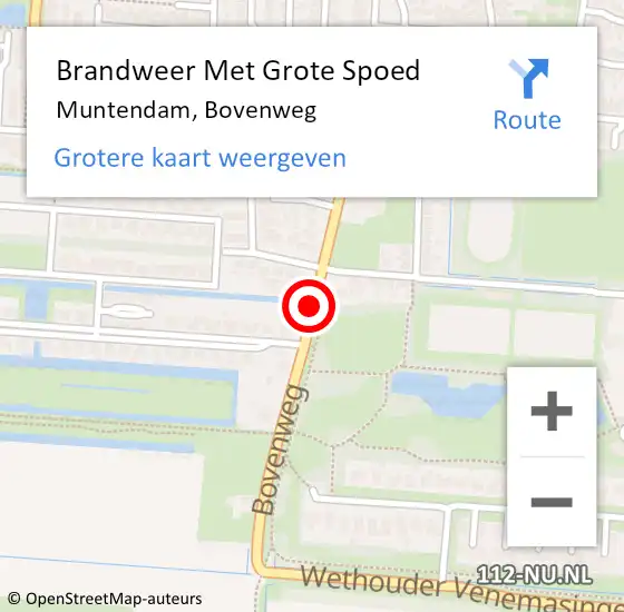 Locatie op kaart van de 112 melding: Brandweer Met Grote Spoed Naar Muntendam, Bovenweg op 1 januari 2019 00:16