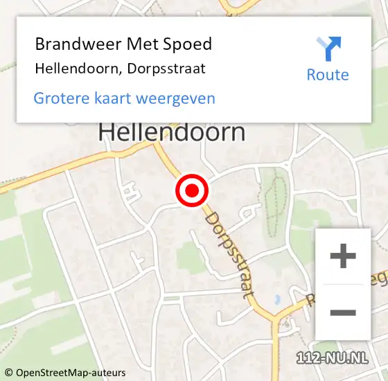 Locatie op kaart van de 112 melding: Brandweer Met Spoed Naar Hellendoorn, Dorpsstraat op 1 januari 2019 02:08