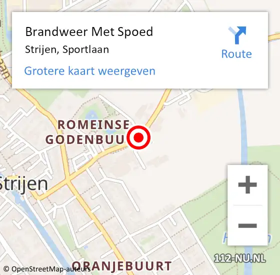 Locatie op kaart van de 112 melding: Brandweer Met Spoed Naar Strijen, Sportlaan op 1 januari 2019 04:45