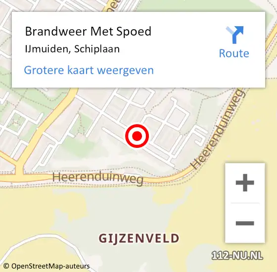 Locatie op kaart van de 112 melding: Brandweer Met Spoed Naar IJmuiden, Schiplaan op 1 januari 2019 10:57