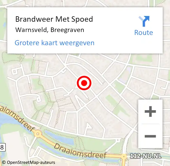 Locatie op kaart van de 112 melding: Brandweer Met Spoed Naar Warnsveld, Breegraven op 1 januari 2019 13:14