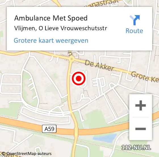 Locatie op kaart van de 112 melding: Ambulance Met Spoed Naar Vlijmen, O Lieve Vrouweschutsstr op 1 januari 2019 14:34
