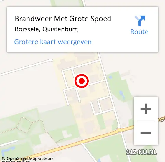 Locatie op kaart van de 112 melding: Brandweer Met Grote Spoed Naar Borssele, Quistenburg op 19 maart 2014 13:12