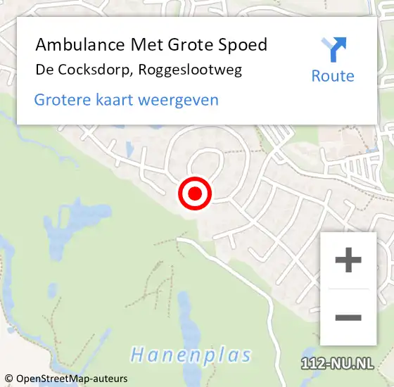 Locatie op kaart van de 112 melding: Ambulance Met Grote Spoed Naar De Cocksdorp, Roggeslootweg op 2 januari 2019 07:57