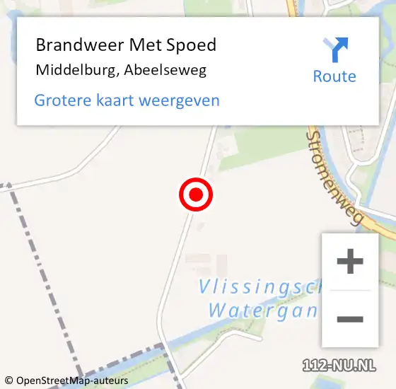 Locatie op kaart van de 112 melding: Brandweer Met Spoed Naar Middelburg, Abeelseweg op 2 januari 2019 14:29