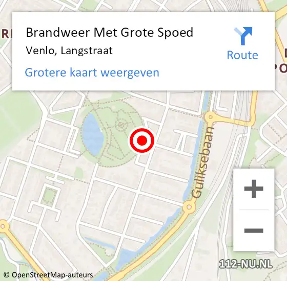 Locatie op kaart van de 112 melding: Brandweer Met Grote Spoed Naar Venlo, Langstraat op 2 januari 2019 15:06