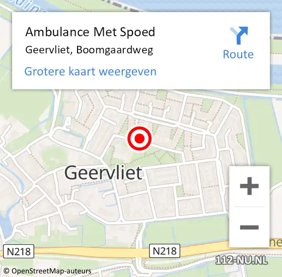Locatie op kaart van de 112 melding: Ambulance Met Spoed Naar Geervliet, Boomgaardweg op 2 januari 2019 15:33