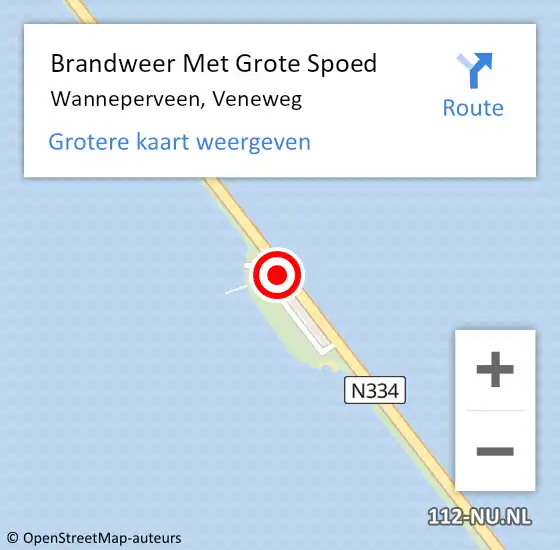 Locatie op kaart van de 112 melding: Brandweer Met Grote Spoed Naar Wanneperveen, Veneweg op 2 januari 2019 17:36