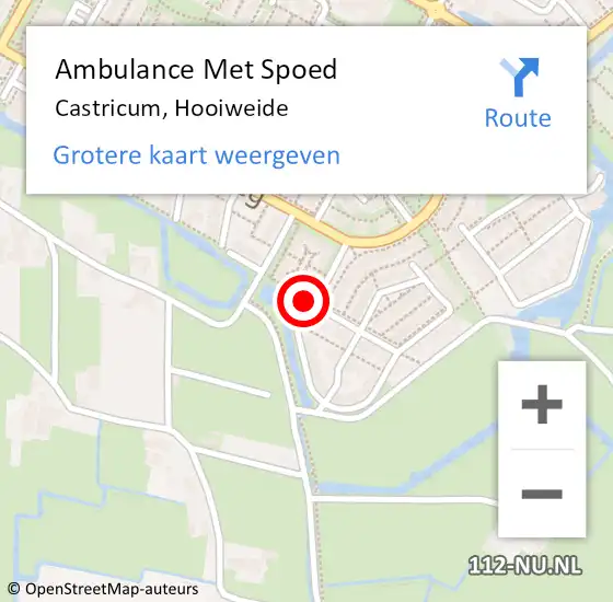 Locatie op kaart van de 112 melding: Ambulance Met Spoed Naar Castricum, Hooiweide op 2 januari 2019 22:21