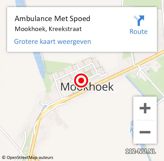 Locatie op kaart van de 112 melding: Ambulance Met Spoed Naar Mookhoek, Kreekstraat op 3 januari 2019 04:06