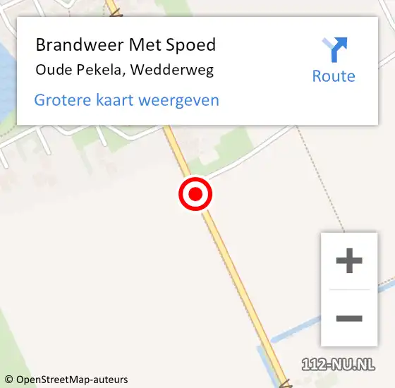 Locatie op kaart van de 112 melding: Brandweer Met Spoed Naar Oude Pekela, Wedderweg op 3 januari 2019 10:26