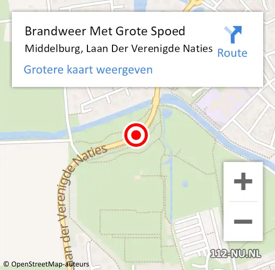 Locatie op kaart van de 112 melding: Brandweer Met Grote Spoed Naar Middelburg, Laan Der Verenigde Naties op 3 januari 2019 16:48