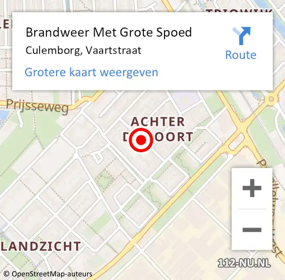 Locatie op kaart van de 112 melding: Brandweer Met Grote Spoed Naar Culemborg, Vaartstraat op 4 januari 2019 00:08