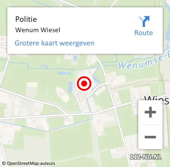 Locatie op kaart van de 112 melding: Politie Wenum Wiesel op 4 januari 2019 06:20
