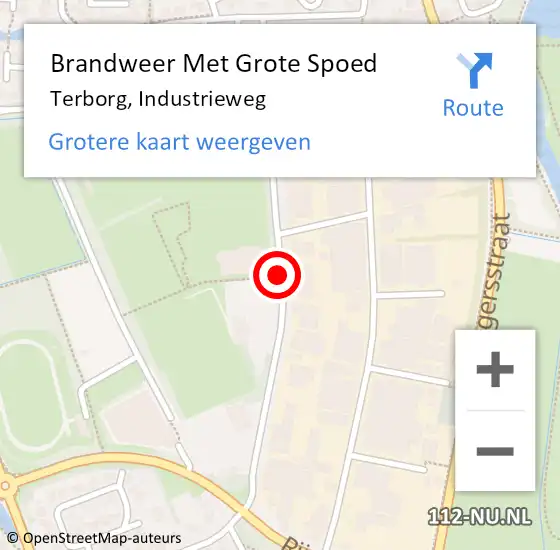 Locatie op kaart van de 112 melding: Brandweer Met Grote Spoed Naar Terborg, Industrieweg op 4 januari 2019 11:01