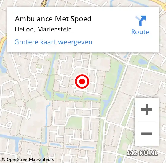 Locatie op kaart van de 112 melding: Ambulance Met Spoed Naar Heiloo, Marienstein op 4 januari 2019 21:01