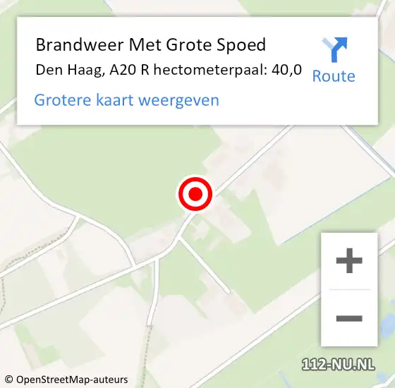 Locatie op kaart van de 112 melding: Brandweer Met Grote Spoed Naar Den Haag, A20 R hectometerpaal: 40,0 op 4 januari 2019 23:00