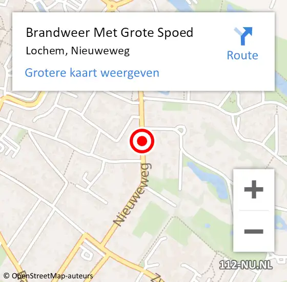 Locatie op kaart van de 112 melding: Brandweer Met Grote Spoed Naar Lochem, Nieuweweg op 5 januari 2019 04:15