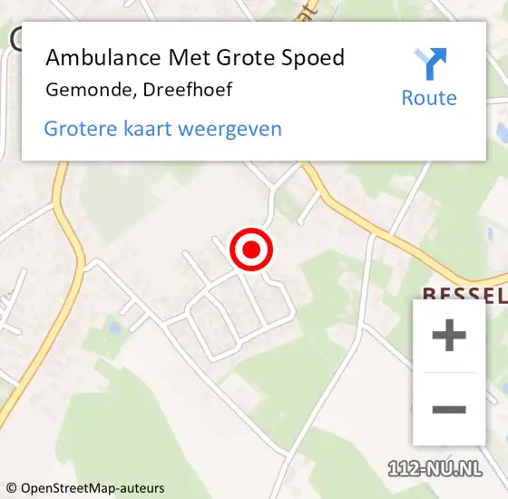 Locatie op kaart van de 112 melding: Ambulance Met Grote Spoed Naar Gemonde, Dreefhoef op 5 januari 2019 13:02